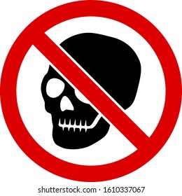 No skeleton skull vector icon. Flat No skeleton skull pictogram is isolated on a white background.
