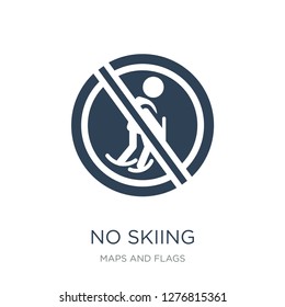 no skiing icon vector on white background, no skiing trendy filled icons from Maps and Flags collection, no skiing vector illustration