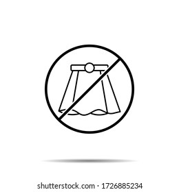 No skirt icon. Simple thin line, outline vector of autumn ban, prohibition, embargo, interdict, forbiddance icons for ui and ux, website or mobile application
