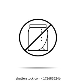 No skirt icon. Simple thin line, outline vector of autumn ban, prohibition, embargo, interdict, forbiddance icons for ui and ux, website or mobile application