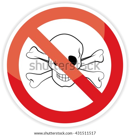  no skull and bones sign on white background.vector illustration.
