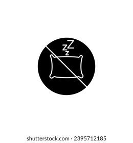 No sleep concept line icon. Simple element illustration. No sleep concept outline symbol design.