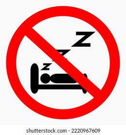 No sleep. Do not snore. No beds. Vector icon.