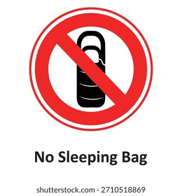 No Sleeping Bag Vector Icon which can easily modify or edit

