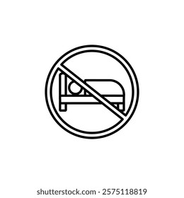 no sleeping icon Simple outline illustration