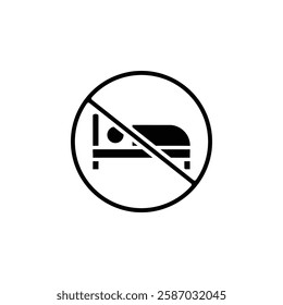 no sleeping icon Simple thin line logo