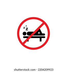 no sleeping prohibition sign template vector