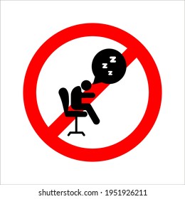 No sleeping sign icon on white background