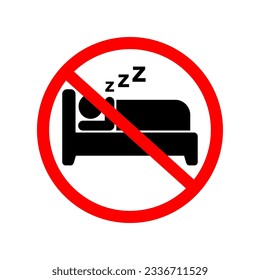 No sleeping sign vector icon template