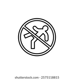 no slip icon Simple outline illustration