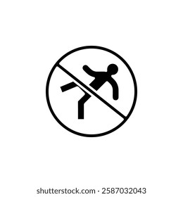 no slip icon Simple thin line logo