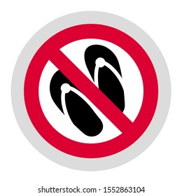 No slipper forbidden sign, modern round sticker