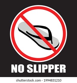 No Slipper, sign and label vector