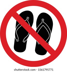No slippers sign. Vector illustration