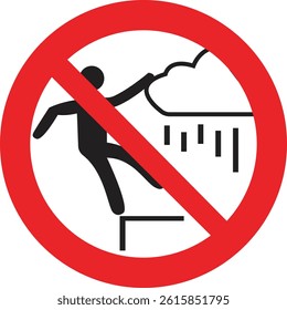 No Slipping off platform when raining | Vector Prohibition Sign | Warning Sign