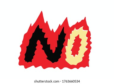 no slogan in fire  vector design. eps10. 