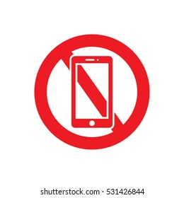 no smart phone sign icon vector illustration eps10. Isolated badge for website or app 