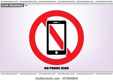no smart phone sign icon vector illustration eps10. Isolated badge for website or app 