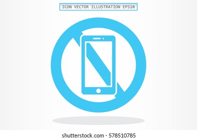 no smart phone sign icon vector illustration eps10. Isolated badge for website or app.