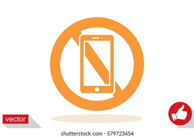 no smart phone sign icon vector illustration eps10. Isolated badge for website or app.