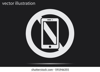 no smart phone sign icon vector illustration eps10. Isolated badge for website or app