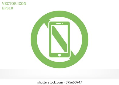no smart phone sign icon vector illustration eps10. Isolated badge for website or app.
