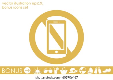 no smart phone sign icon vector illustration eps10. Isolated badge for website or app