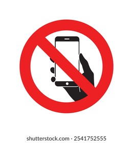 Ningún diseño de Vector de señal de teléfono inteligente aislado fondo blanco
