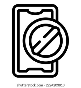 No smartphone icon outline vector. Digital media. Internet mobile