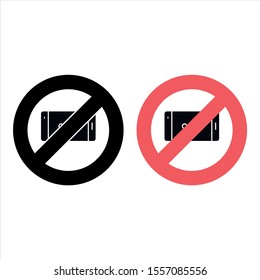 No smartphone, phone, horizontal, chat icon. Simple glyph, flat vector of smartphone ban, prohibition, embargo, interdict, forbiddance icons for ui and ux, website or mobile