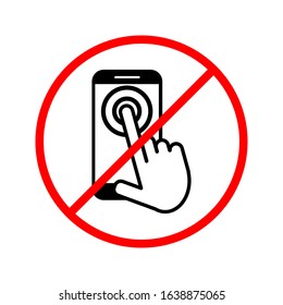 No smartphone screen by hand, touch screen icon