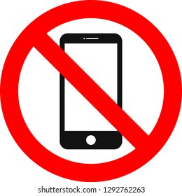 No Smartphone Sign Isolate On White Stock Vector (Royalty Free ...