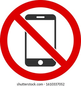 No smartphone vector icon. Flat No smartphone pictogram is isolated on a white background.