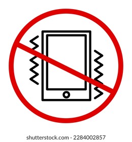 No smartphone vibrate sign. Silent mode icon. Vector.