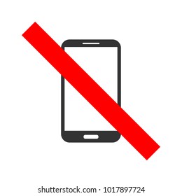 NO SMARTPHONEs allowed crossed out sign. Smart phone icon. Vector.