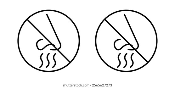 No smell sign vector in black and red colors