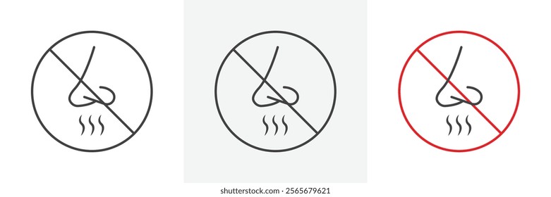 No smell sign vector in black and colored versions