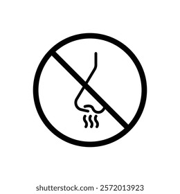 No smell sign vector in black colors