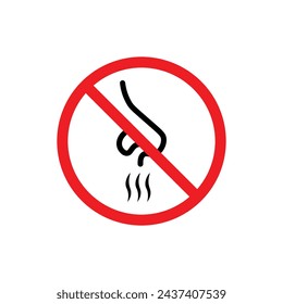 No Smell Sign Vector Line Icon Illustration.