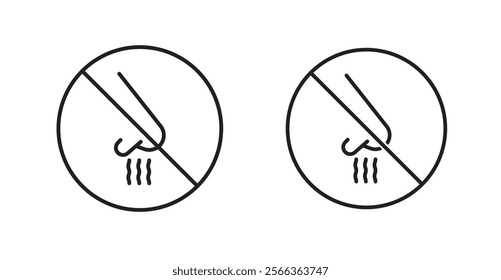 No smell sign vector in line stroke and flat versions