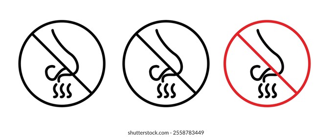 No smell sign vector set