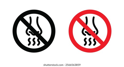 No smell signs in black and color style