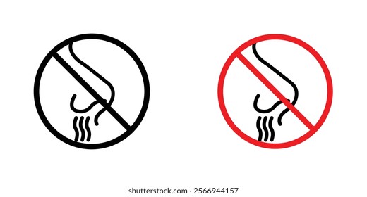 No smell signs. vector signs set