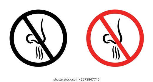 No smell signs vector set