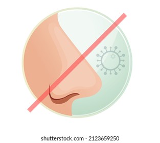 No Smell Symptom - Anosmia - Icon as EPS 10 File