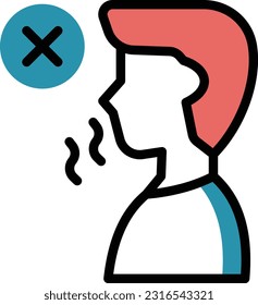 no smelling Vector illustration on a transparent background. Premium quality symmbols. Line Color vector icons for concept and graphic design.