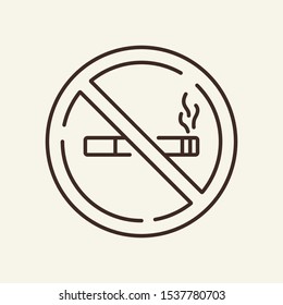 No smocking line icon. Cigarette, smoke, prohibition. Public services concept. Vector illustration can be used for topics like service, technology, advertising