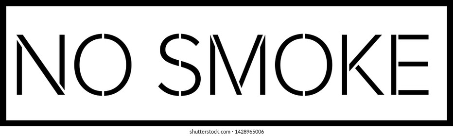 NO SMOKE black stamp on white