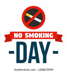 No smoke day concept background. Flat illustration of no smoke day vector concept background for web design