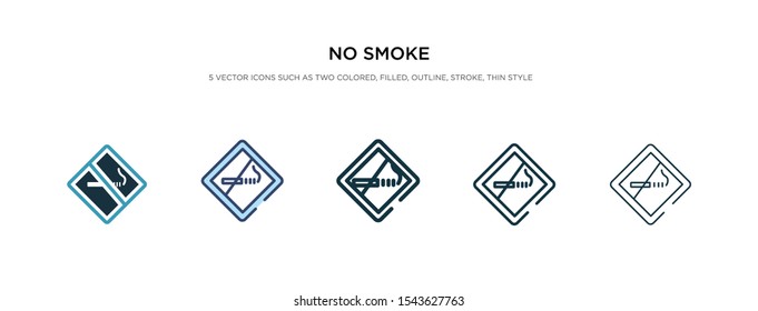 no smoke icon in different style vector illustration. two colored and black no smoke vector icons designed in filled, outline, line and stroke style can be used for web, mobile, ui